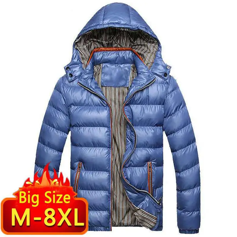 

Winter Coat Men's Casual Men Coat Coat Cotton Thickened Parka Men's Windproof Warm Windbreaker Hooded Men's Clothes 6xl 7xl 8xl