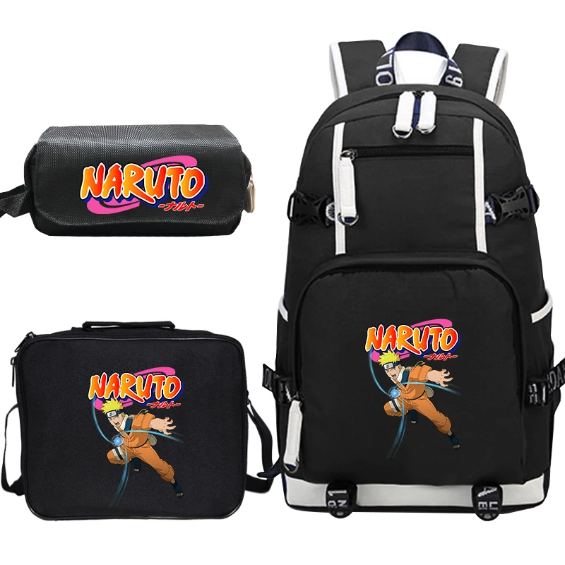 15 Героя аниме «Наруто рюкзак Mochila Feminina 3 шт./компл. сумки для обедов Карандаш Чехол подростковые школьные сумки путешествия рюкзак Для женщин рюкзак для ноутбука - Цвет: 15