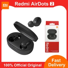 Original xiaomi redmi airdots 2 tws bluetooth 5.0 redução de ruído com microfone controle ia verdadeiro fone de ouvido sem fio