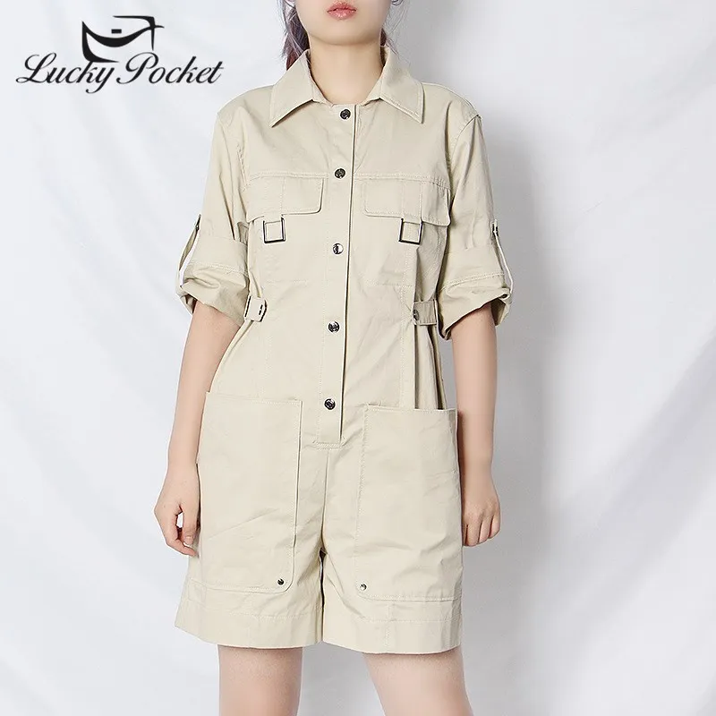 Женский Повседневный однотонный комбинезон свободный оранжевый офисный цвета