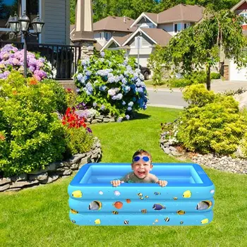 

1.2m Large Inflatable Swimming Pool Children Adults Bathing Inflatable Home Paddling Baby Pool Tub Kids Square Use Pool B5F4