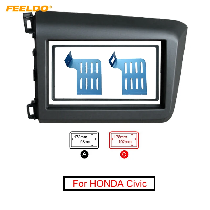 

Рамка FEELDO 2-Din для автомобиля CD/DVD для HONDA Civic (LHD) 2011-2013 рамка для радиоприборной панели переходник монтажный комплект отделки