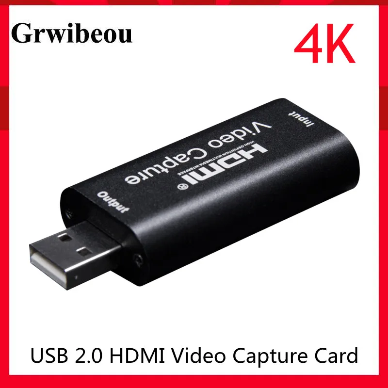 Description Picture 2 of itemGrwibeou 4K Video Capture Card USB 2.0 HDMI Video Grabber Record Box for PS4 Game DVD Camcorder Camera Recording Live Streaming
