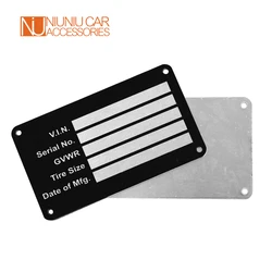 Plaque d'identification de remorque en aluminium robuste, étiquette Vin série GVWR médical, finition en poudre vierge, pièces de camping car, accessoires 