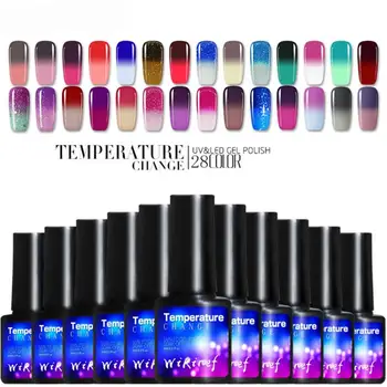 

Multi-color 8ml Temperature Change Color Hybrid Varnish Semi Permanent Long Lasting Manicure Nail Gel Polish Nail Art TSLM1