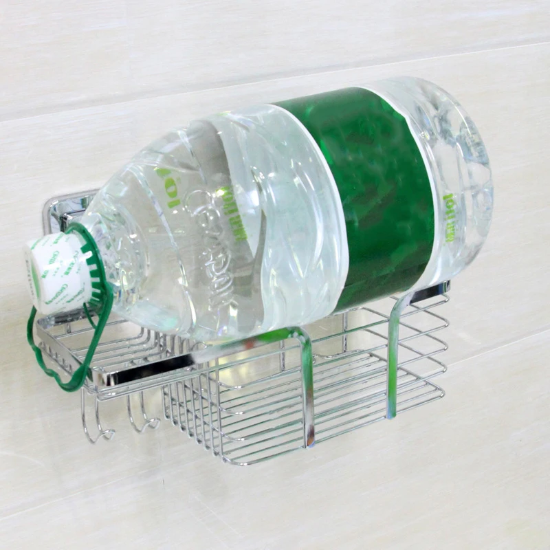 Best Stainless Steel Bathroom Storage Shelf Punch-Free Kitchen Bathroom Toilet Wall Hanging Storage Rack