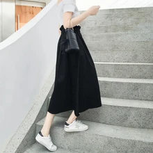 Новинка, осенняя модная женская юбка, высокая талия, Hong Flavor, Длинные бальзамы, спаскри, армейский зеленый, хаки, синий, черный, 951