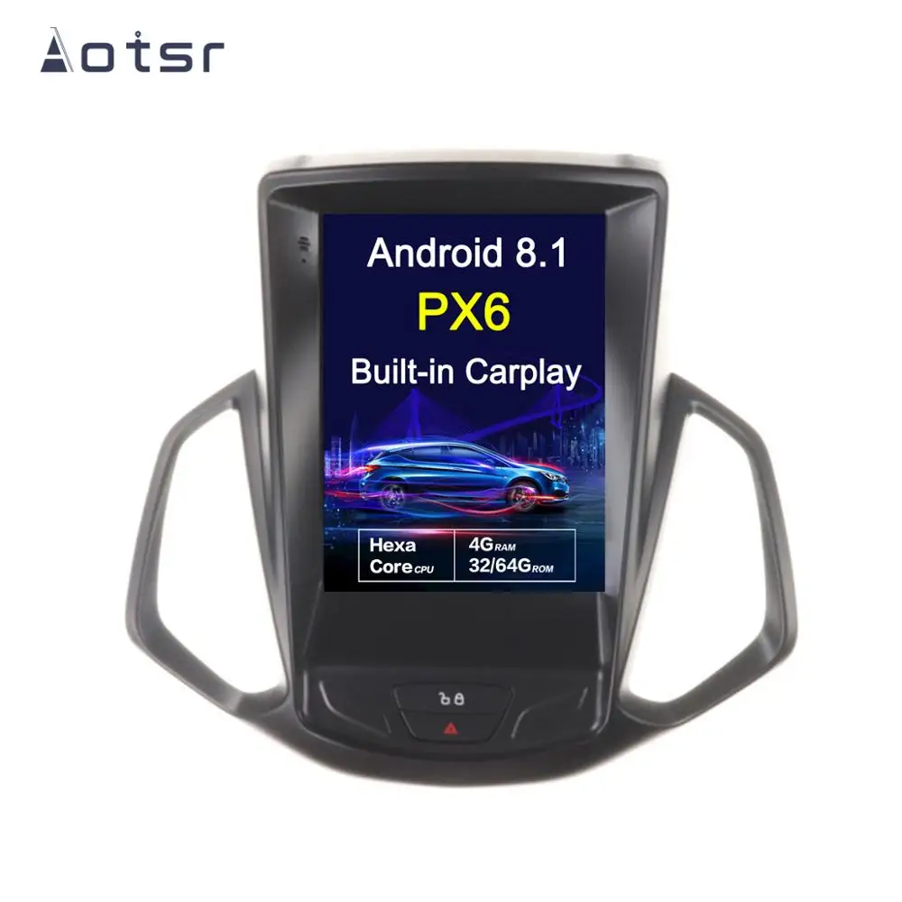 AOTSR 12,1 дюймов wifi DSP Android 8,1 вертикальный Tesla стиль Автомобильный gps навигатор для FORD EcoSport 2013+ мультимедийный плеер Радио HD