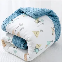 

Autumn Winter Thick Cotton Sleeping Blanket With Fiber Filling 110x140cm Cartoon Baby Kids Children Bedding Sleeping Blanket