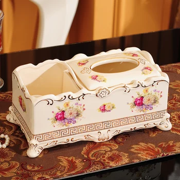 

Multi-functional tissue box living room remote control box storage box smoke box european-style ceramic tissue box