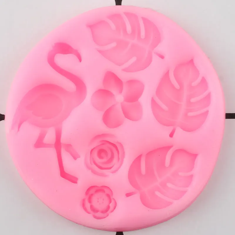 DIY Черепаха лист помадка торт украшения инструменты Фламинго силиконовые формы розовые листья украшения для кексов Шоколад Форма для конфет глина плесень