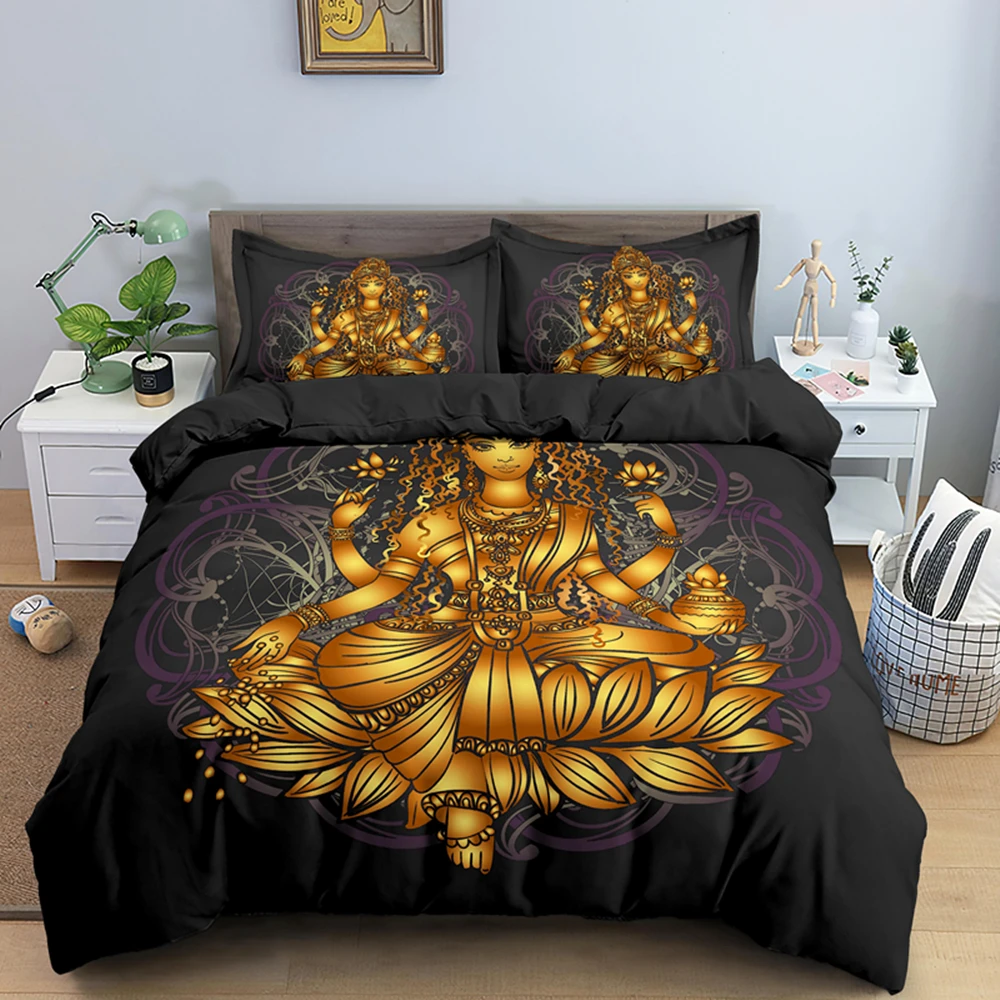 Buddha Bedding Set Mandala Quilt Cover Peace Design Luxury Bed Sets Bohemian Bedclothes 2 3pcs King Size With Pillowcase Mega Deal B98b3 Cicig