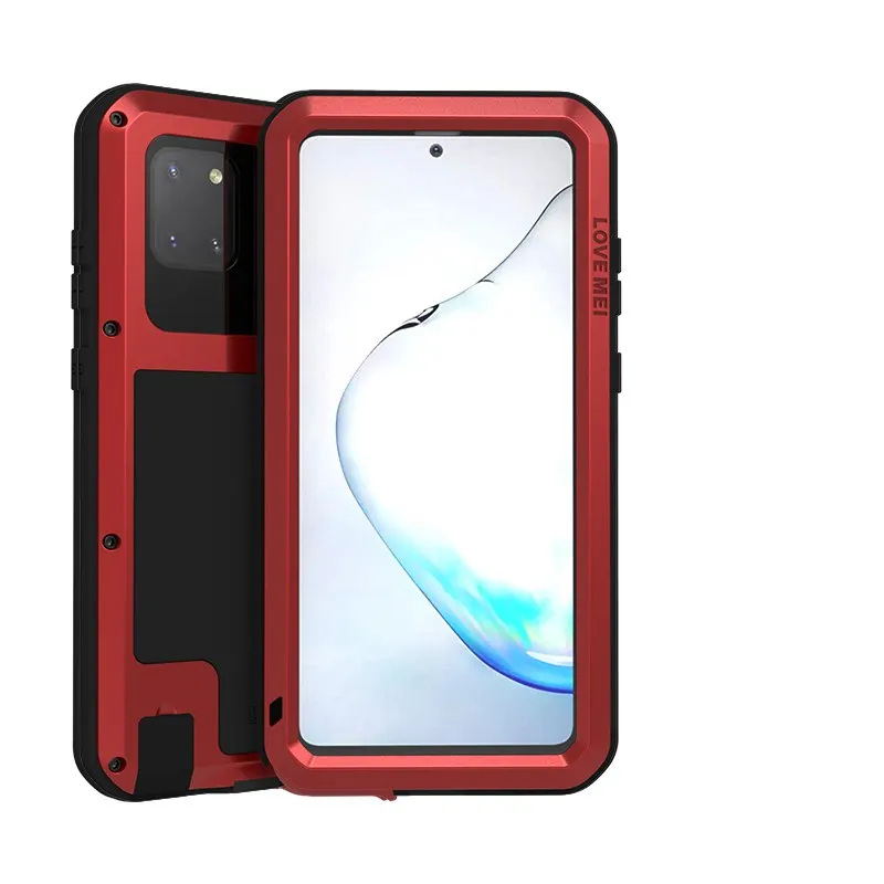 Powerful Shockproof Phone Case for Samsung Galaxy Note10 Lite Heavy Duty Silicone Metal Cover Toughened Glass | Мобильные телефоны