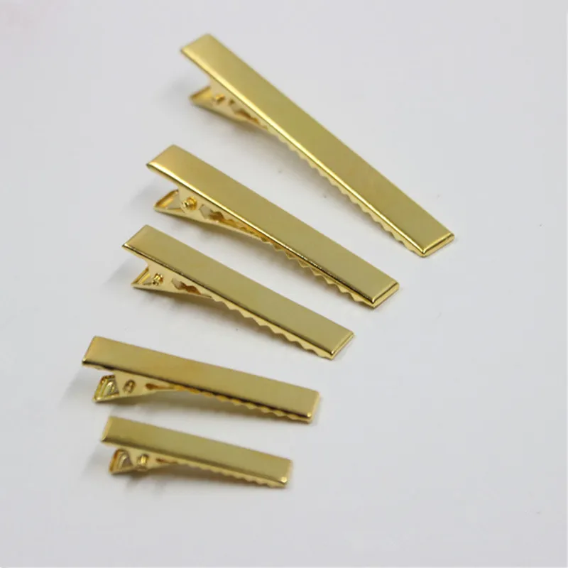 10pc/20pcs Gold Single Prong Metal Alligator Hair Clips Hairpins Korker Bow 32mm/42mm/46mm/56mm For Style Tools Accessories | Красота и