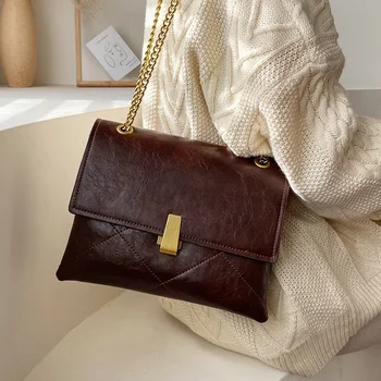 

Luxury Design Chain Women Shoulder Crossbody Bags 2020 New Vintage Brand Ladies Messenger Bags Handbag Casual Totes Female Purse