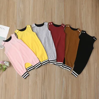 

2020 Baby Romper Summer Newborn Baby Boy Girl Clothes Cotton Solid Infant Romper Jumpsuit Sleeveless Summer Outfit Baby Jumpsuit