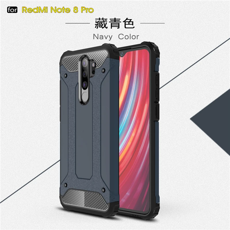 For Xiaomi Redmi Note 8 Pro Case Rubber Shell Hard PC TPU Back Phone Cover For Redmi Note 8 Pro Case for Xiaomi Redmi Note 8 Pro