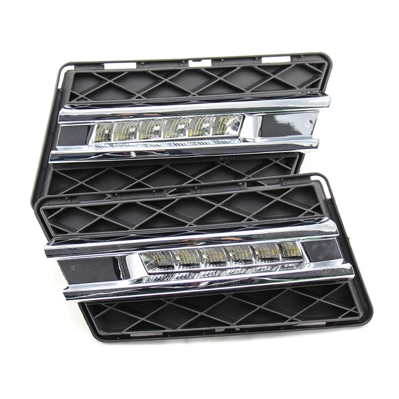 2pcs For Benz GLK Class W204 GLK300 GLK350 GLK500 2008-2012 6000K White Light LED Daytime Driving Running Light DRL Car Fog Lamp