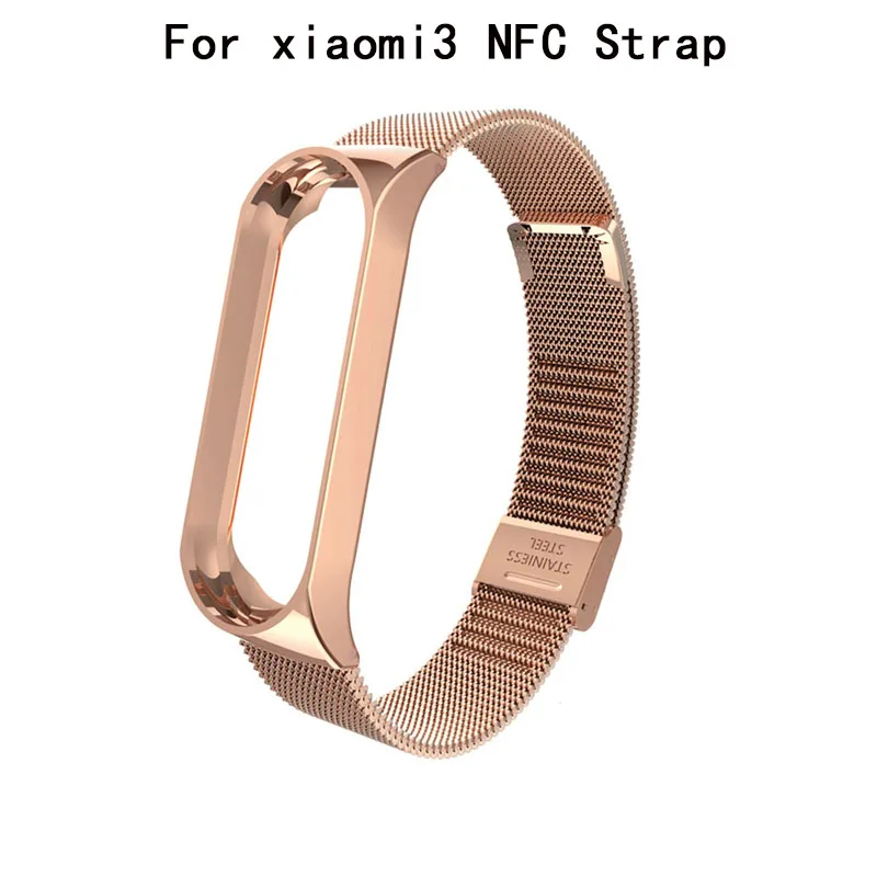 mi3 Strap Силиконовый стальной ремешок для Xiao mi 3 4, умный браслет из нержавеющей стали, сменный ремешок для mi band 3 4, Xiao mi, умный Браслет - Цвет: mi3 Strap