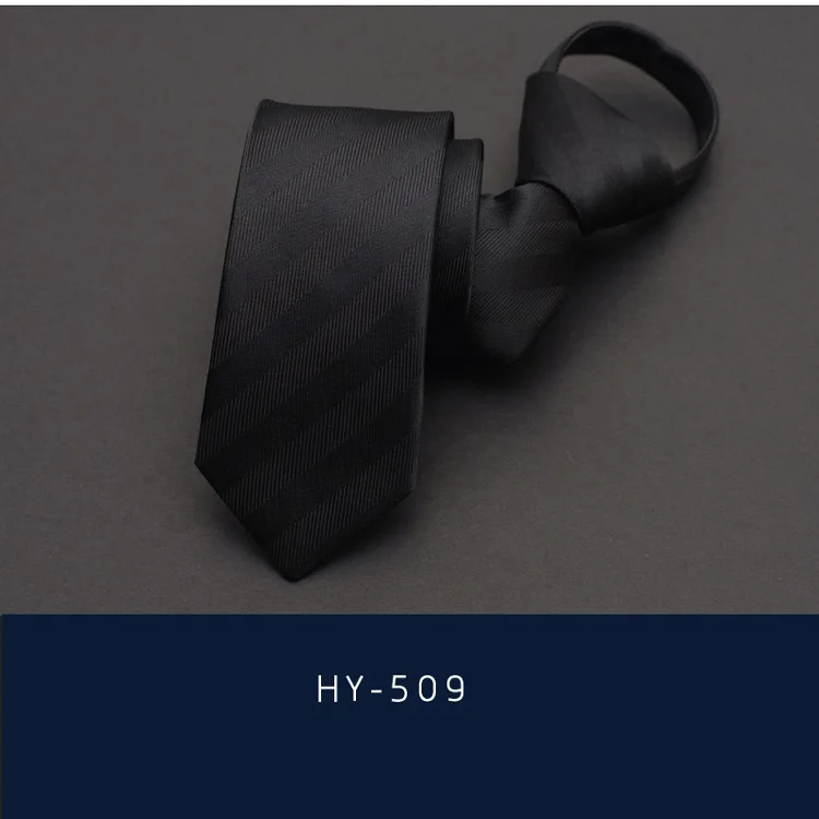 HY-509 Высокое качество, новинка, дизайнерские брендовые модные деловые повседневные тонкие галстуки 5 см для мужчин, на молнии, в белый горошек, галстук для работы с подарочной коробкой - Цвет: HY-509