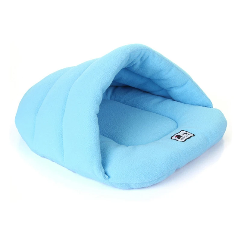 Blue Домашняя собака кошка Успокаивающая кровать круглое гнездо теплый мягкий плюшевый спальный мешок удобный Winte хлопок милый хомяк, домашнее животное клетка принадлежности для спальной комнаты - Цвет: Blue