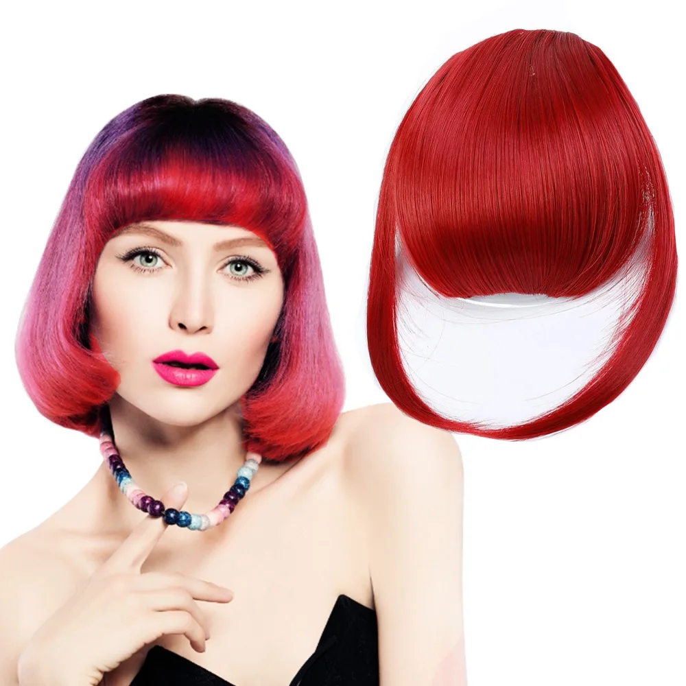 

AIYEE 6'' Short Synthetic Hair Bangs Straight Front Fashion In-Style Fake Fringe Air Bangs Hair Extensions Clip In Hair Bangs