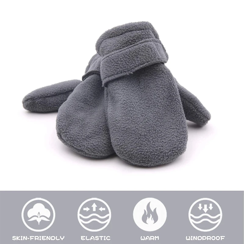 Winter Warm Thicken Baby Gloves toddler infant winter mittens lined with fleece easy-on baby boys girls outdoor mittens