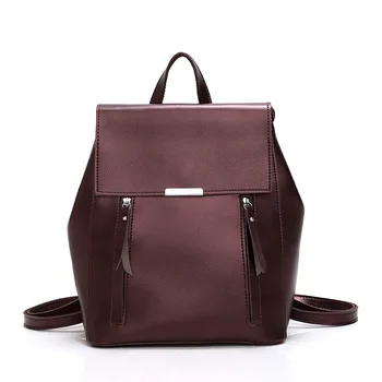 

Fall/winter 2019 New Fashion Stitching Double Shoulder Bag Pu Leather Bag Simple Student Bag