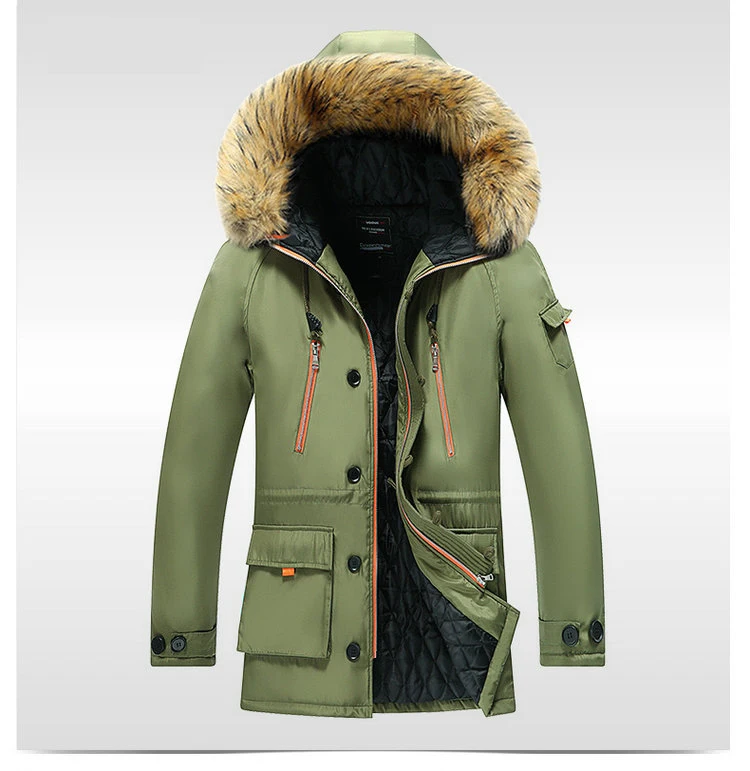 Новинка года; водонепроницаемый съемный меховой воротник; Veste Homme Hiver