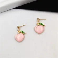 Милые романтические серьги с фруктами для женщин, новые модные серьги-гвоздики персикового цвета, серьги-гвоздики, серьги-гвоздики для девушек, персиковые женские серьги, ювелирные изделия