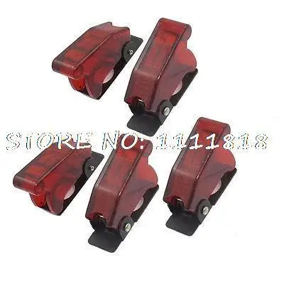 

Red 0.47" Diameter Toggle Switch Safety Flip Cover 5 Pcs