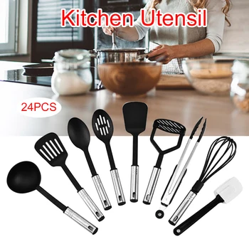 

24pcs/set Presser Colander Kitchen Utensil Eggs Beater Baking Bottle Opener Gadgets Fruit Peeler Measuring Spoon Food Clip