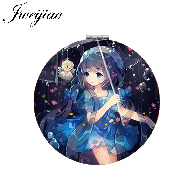 

Youhaken pretty girl Beauty Health Hand Mirror Round fairy photo leather Mirrors pocket mirror for girls DM59