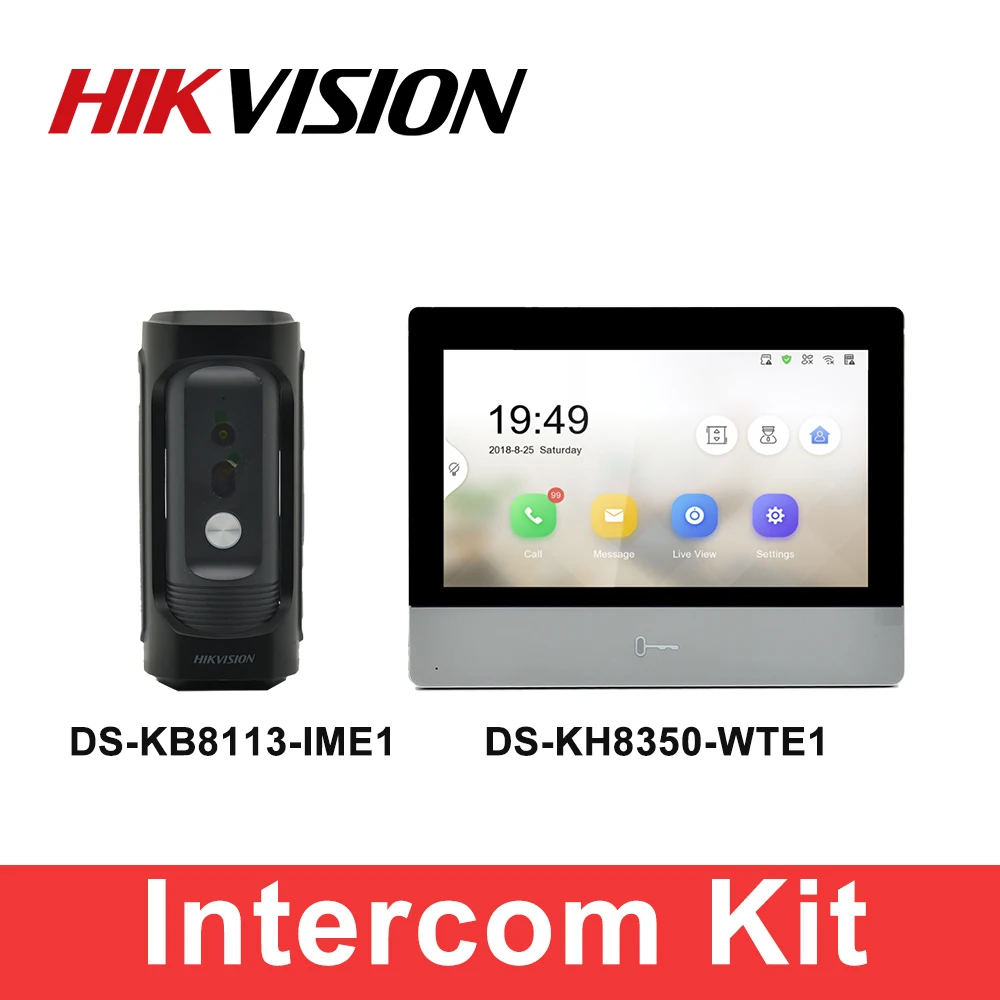 Внутренняя связь Hikvision Φ Poe 2MP HD сенсорный экран с разрешением 1024x600 двусторонняя |