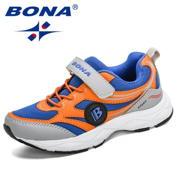 

BONA 2020 New Designers Trendy Sneakers Sport Shoes Child Leisure Trainers Casual Kids Brand Walking Shoes Jogging Footwear Soft