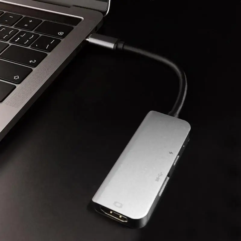 3 в 1 USB C хаб-конвертер type-C к HDMI USB PD Быстрая Зарядка адаптер док-станция