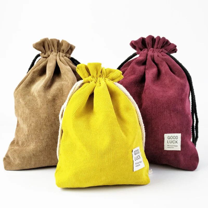 Storage and Finishing Bag Large Capacity Double Thickening Drawstring Cotton Cloth Beam Mouth Pocket Organizer Hanging Bag