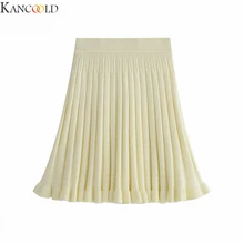 KANCOOLD, Женская мини-юбка, простая, высокая талия, плиссированная, тонкая талия, повседневная, для тенниса, утолщенная юбка для бадминтона, Болельщицы, новое поступление