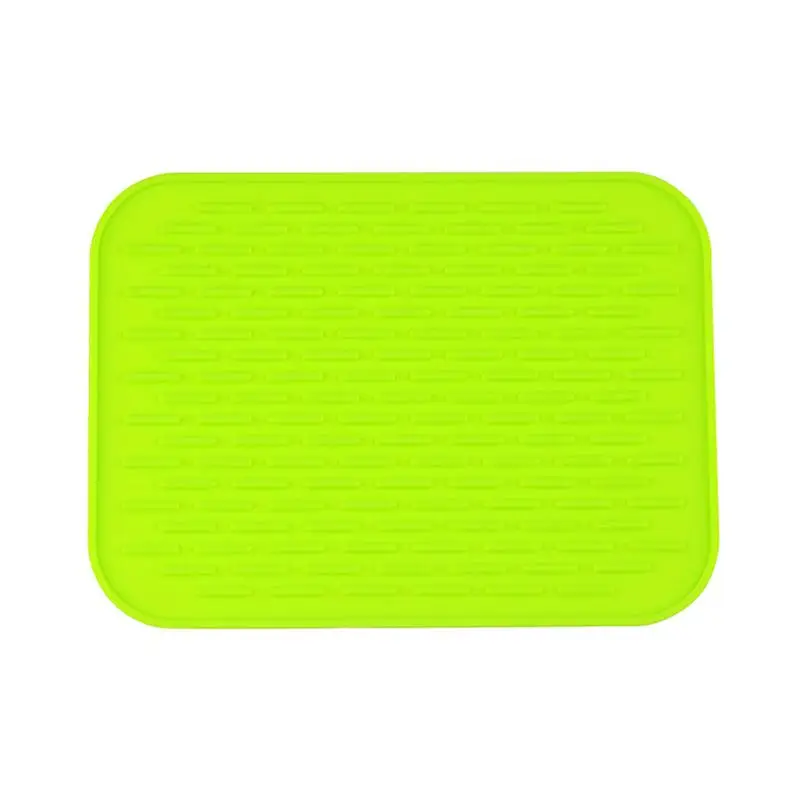 Зеленый Non-Slip Heat Resistant Mat Colorful Silicone Coaster Cushion Placemat Pot Holder Hot Pad Table Silicone Mat Kitchen Accessories - Цвет: Зеленый