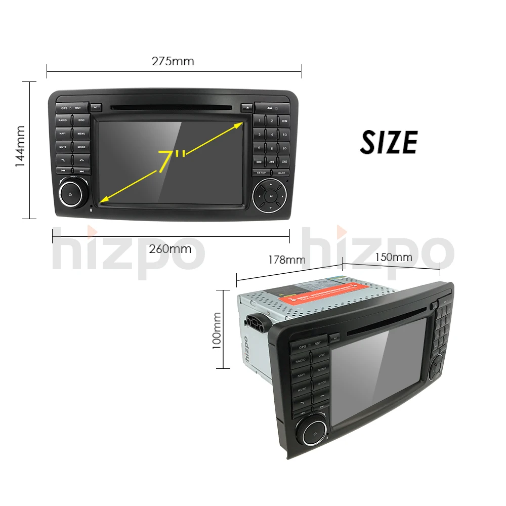Best Two Din Car Multimedia player GPS Android 9.0 DVD Player For Mercedes/Benz/ML/GL CLASS W164 ML350 ML500 GL320 Radio FM Autoaudio 3
