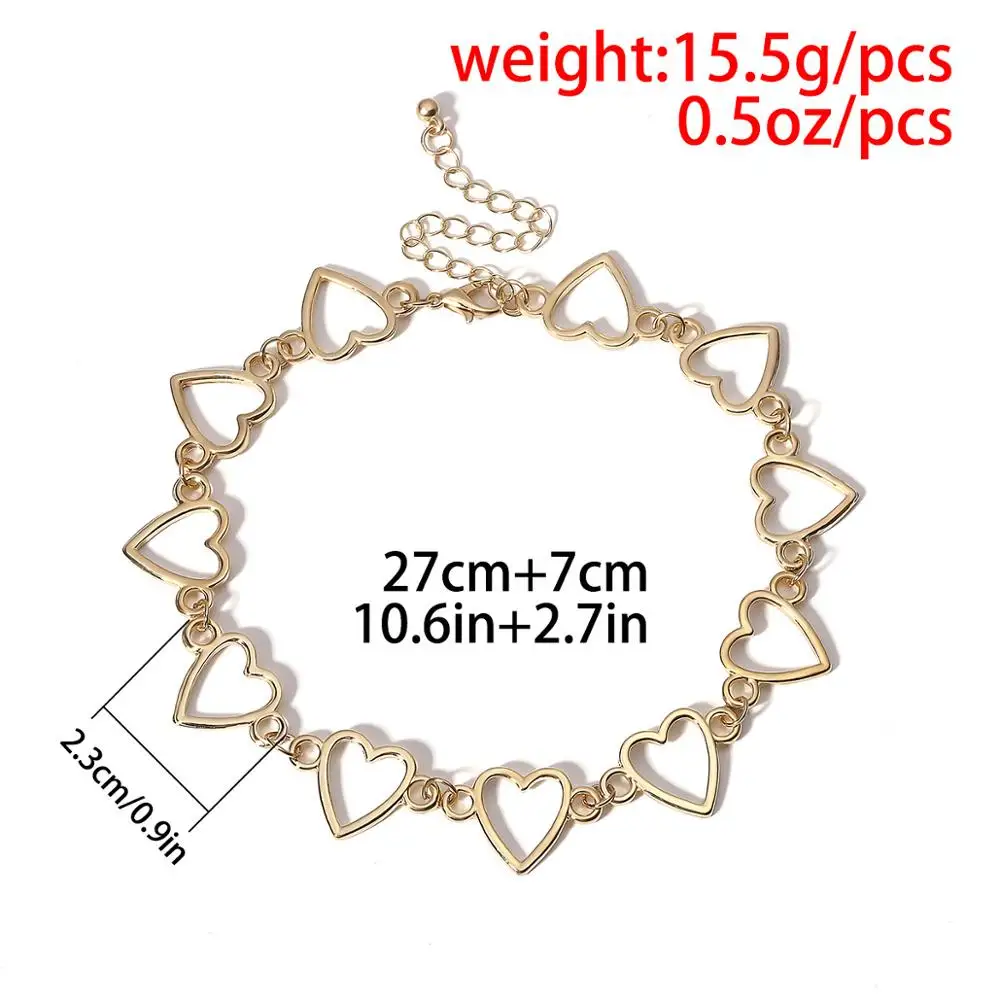 Корейское милое ожерелье-чокер с сердечком, подарок для девушки, милое Золотое серебряное ожерелье, Ювелирное колье для женщин