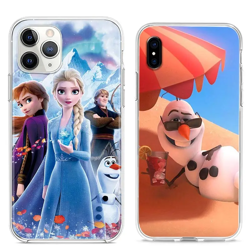 best case for iphone 12 pro max Frozen Elsa Anna For Apple iPhone 13 12 11 Pro Max mini XS Max XR X 8 7 6 Plus 5S SE 2020 Soft TPU Transparent Phone Case iphone 12 pro max leather case