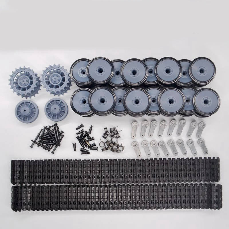 

1Set Main Wheels+Drive Wheels+Steering Horn+Track+Guide Wheels Spare Parts For 1/16 Heng Long RC Tank Model 3818-1 Germany Tiger