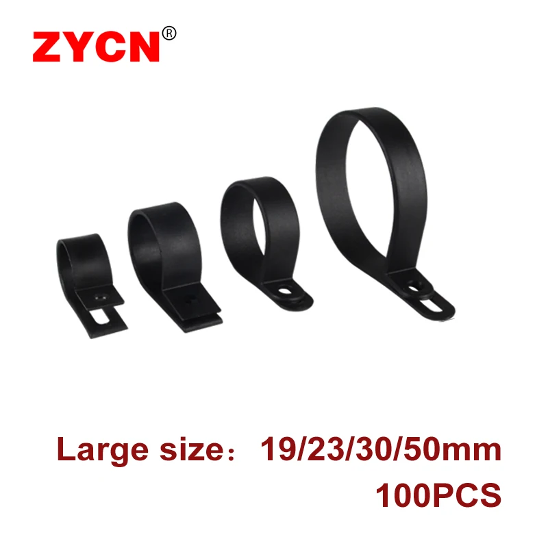 Clipes de Cabo tipo r de Mangueira de Plástico 100 Peças 19 23 30 50 Fixadores Durablenlongo Montagem de Braçadeira Hardware Fio de Encaixe Elétrico