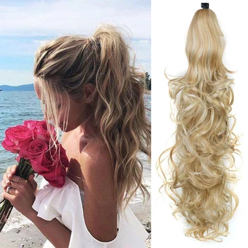 

BUQI Claw Clip On Ponytail Hair Extension Synthetic Ponytail Enxtension Hair for Women Curly Pony Tail Hair Hairpiece