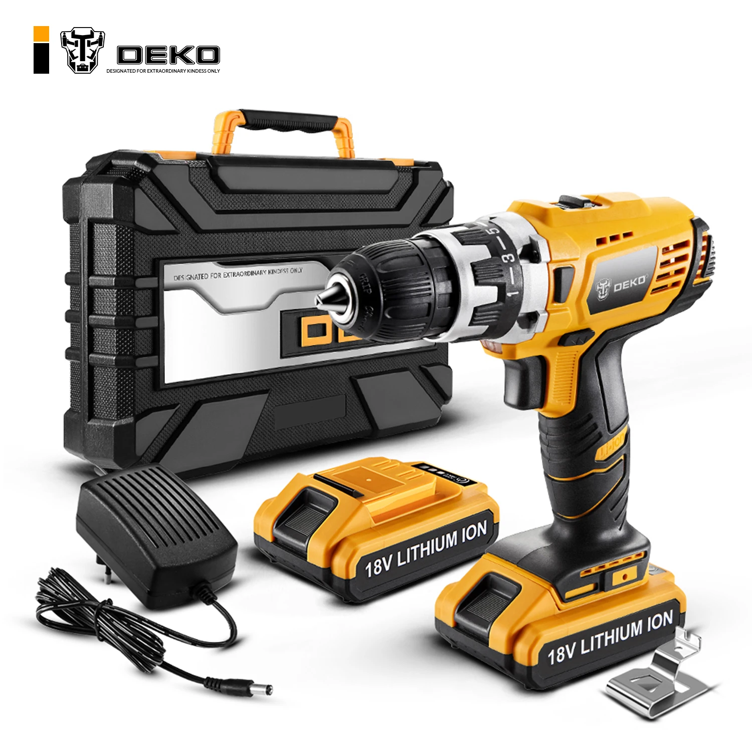 DEKO GCD18DU2 18V 38N.m DC Lithium Ion Battery 2 Speed Electric ...