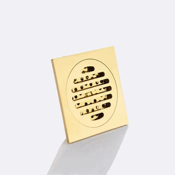 욕실 바닥 배수구, 욕실 샤워 스퀘어 배수구 여과기, 공장 직접 판매, 10x10cm 골드, 1 개