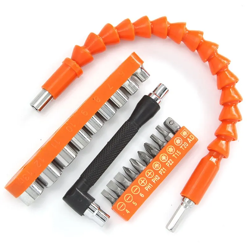 MXiiXM Flexible Drill Bit Extension, Universal Socket Wrench, Bendable