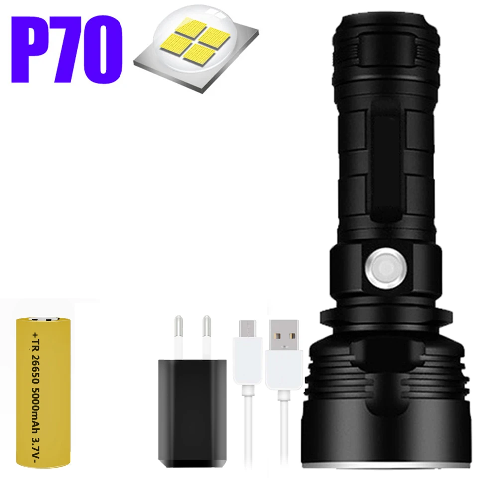 Option F YB07 XHP70 супер мощный светодиодный фонарь XM-L2 тактический фонарь USB Перезаряжаемый Linterna водонепроницаемый фонарь ультра яркий фонарь - Испускаемый цвет: Option F