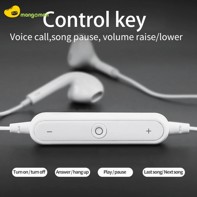 

Mangoman S6 Sport Wireless Headphone Line-controlled Bluetooth Earphone with Microphone call volume control Headphone For phone